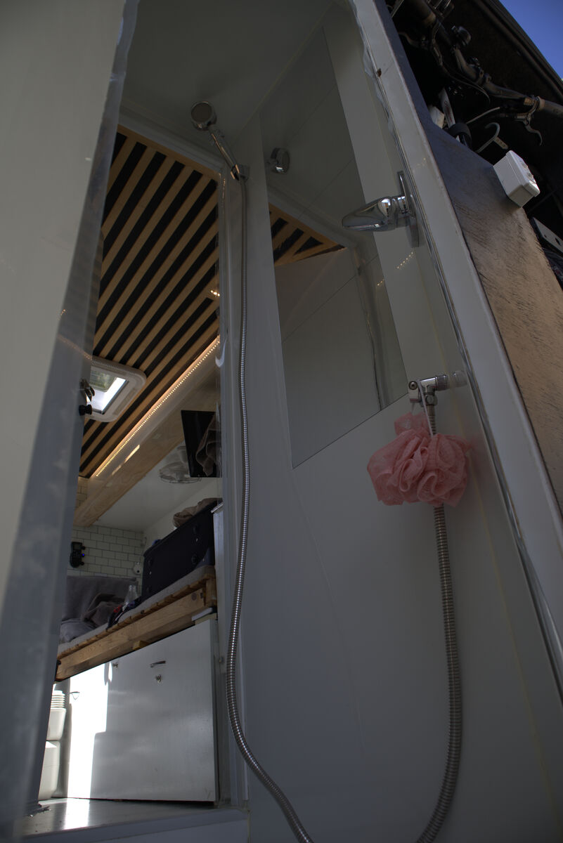 Finished shower interior